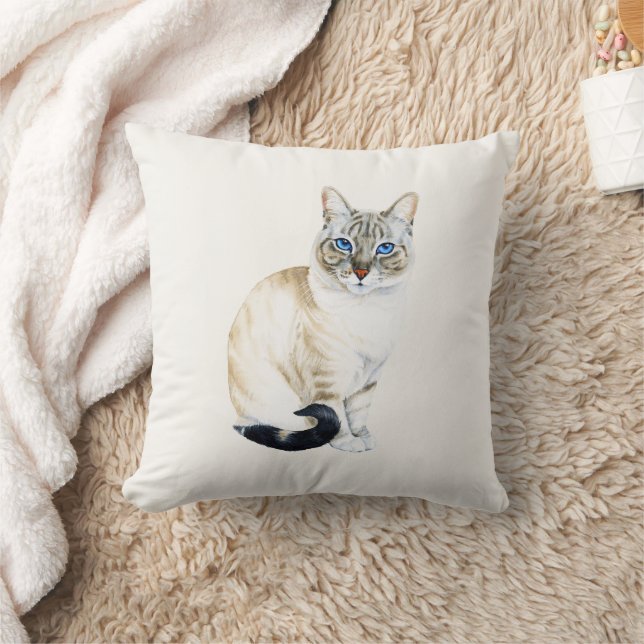 Almofada Lynx Point Siamese Cat Personalizado (Cobertor)