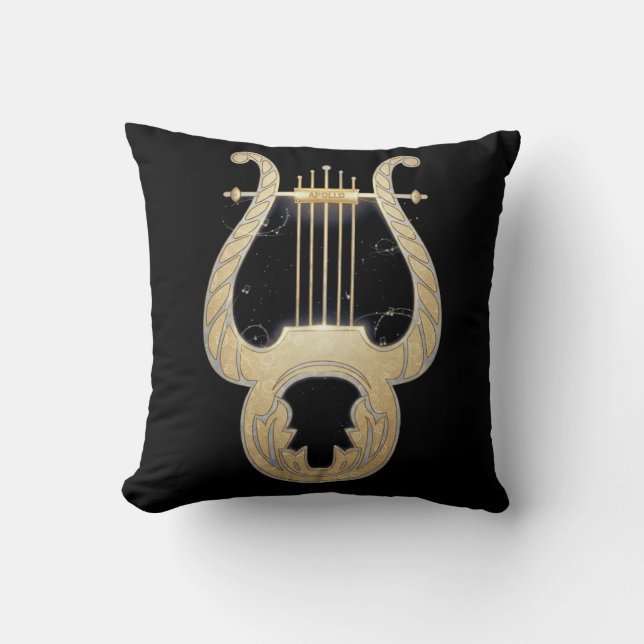 Almofada Lyre de Apollo | Mitologia Grega Art Nouveau Desig (Frente)