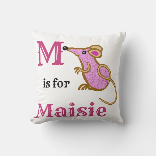 Almofada M é para a menina Maisie (Frente)