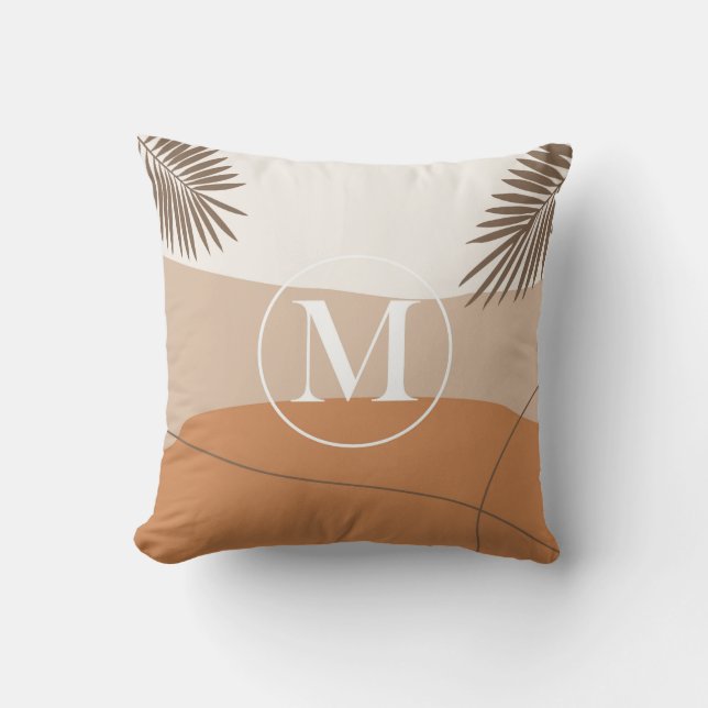 Almofada M - Monograma Inicial Metter M Design Abstrato Tho (Frente)