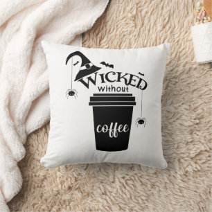 Almofada Má Sem Café – Amante de Café Bruxa Engraçada