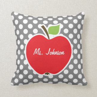 Almofada Maçã em Bolinhas de Cinzas Escuras