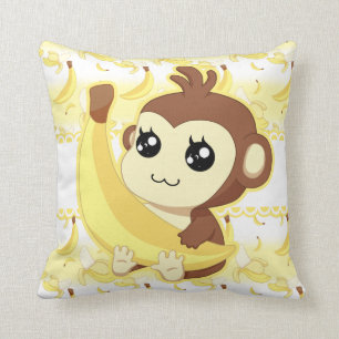 Almofada Macaco bonito de Kawaii que guardara a banana