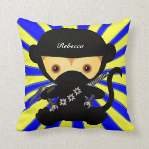 Almofada Macaco bonito personalizado do ninja do kawaii