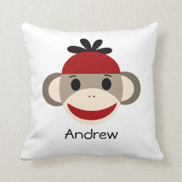 Almofada Macaco da peúga & travesseiro decorativo da xadrez