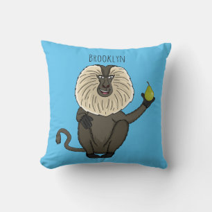 Almofada Macaco de cauda de leão engraçado desenho animado
