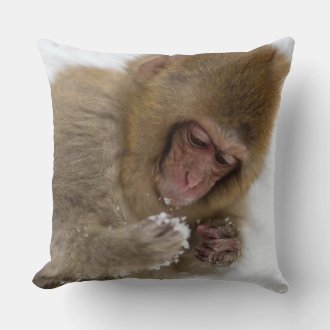 Almofada Macaco japonês da neve do Macaque | do bebê (Frente)