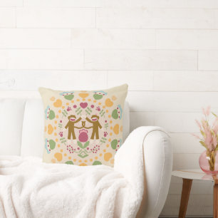 Almofada Macaco-meias amantes em um jardim popular