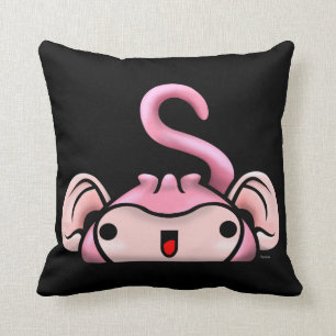 Almofada Macaco sorridente - Travesseiro decorativo 16x16