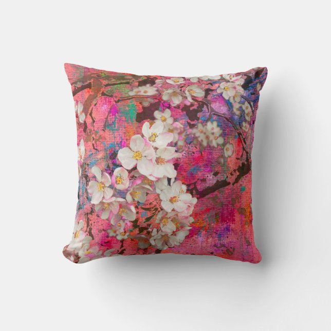 Almofada Maçaneira florescente, pintura e suportes mistos (Frente)