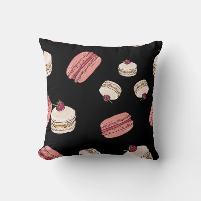 Almofada Macaron decorado com framboesas (Frente)