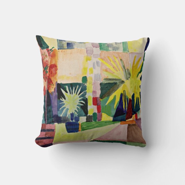 Almofada Macke de agosto: Jardim do Lago Thun (Frente)
