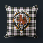 Almofada MacPherson Tartan, Clan Badge and Motto Pillow<br><div class="desc">Official Clan MacPherson tartan,  badge,  and motto,  "Touch not the cat without gloves."</div>