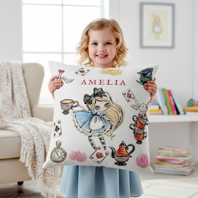 Almofada Mad Hatter Tea Time Cartoon Character Pillow (Criador carregado)