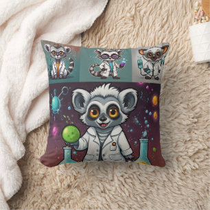 Almofada Mad Scientist Lemur Impressão