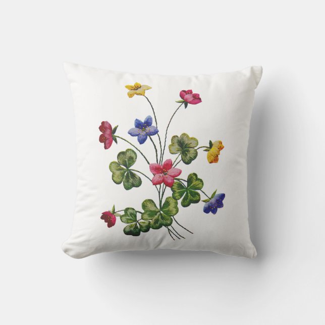 Almofada Madeira Sórrel Colorida Bordada Faux (Frente)