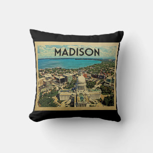 Almofada Madison Wisconsin Vintage Travel