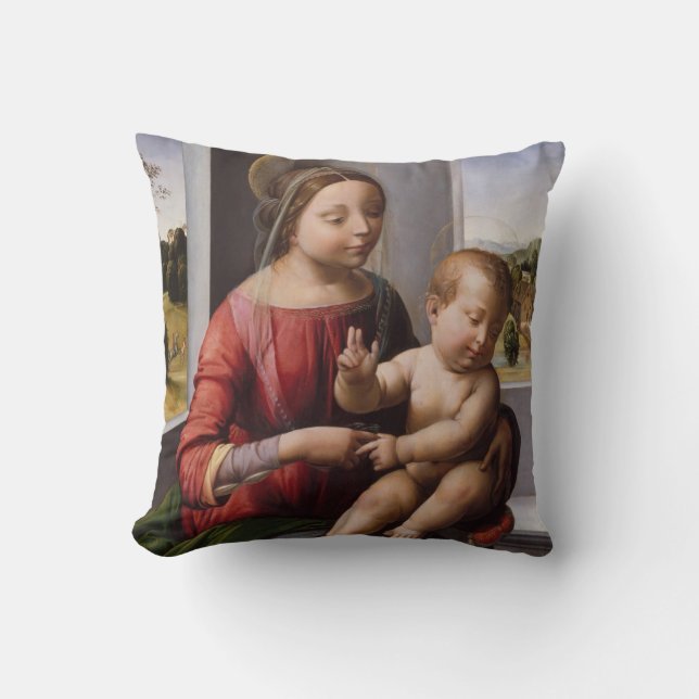 Almofada Madonna e Criança com João Batista (Frente)