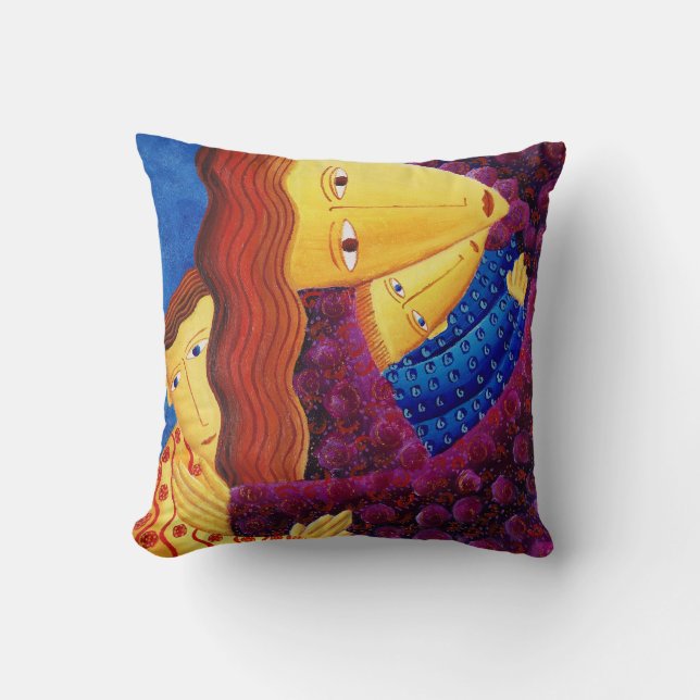 Almofada Madre e Filhos pintando roteiro de amor (Frente)