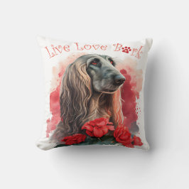 Almofada Mãe Cachorro Afghan Hound Floral