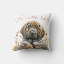 Almofada Mãe Cachorro Bloodhound Floral