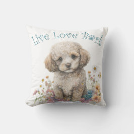 Almofada Mãe Cachorro Poodle Floral