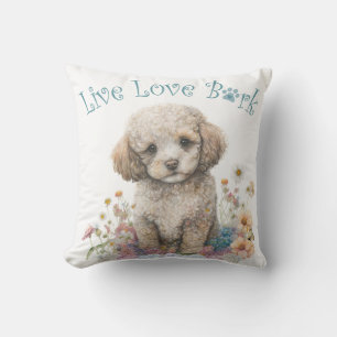 Almofada Mãe Cachorro Poodle Floral