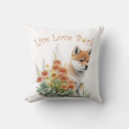Almofada Mãe Cachorro Shiba Inu Floral