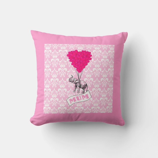 Almofada Mãe com elefante rosa (Frente)