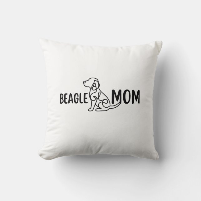 Almofada Mãe de Beagle | Mãe de Cachorro | Presente de Aniv (Frente)