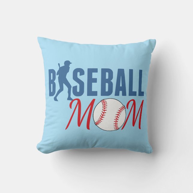 Almofada Mãe de Beisebol Azul (Frente)