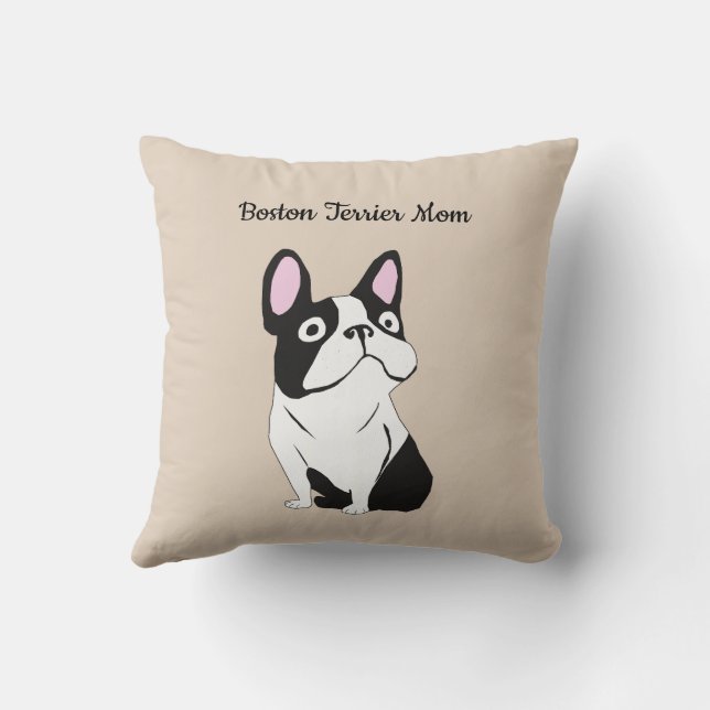 Almofada mãe de Boston terrier (Verso)