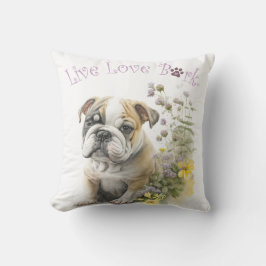 Almofada Mãe de Bulldog Floral