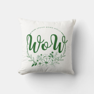 Almofada MÃE de cabeça para baixo soletra WOW!