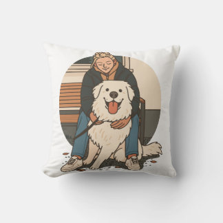 Almofada Mãe de Cachorro Abraçando Filhote Fofinho Momento