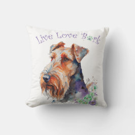 Almofada Mãe de Cachorro Airedale Floral