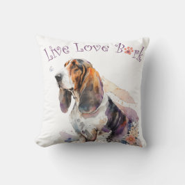 Almofada Mãe de Cachorro Basset Hound Floral