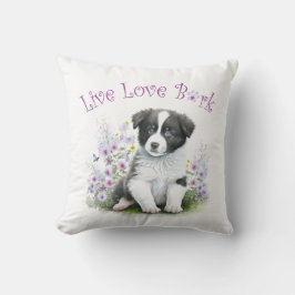 Almofada Mãe de Cachorro Border Collie Floral