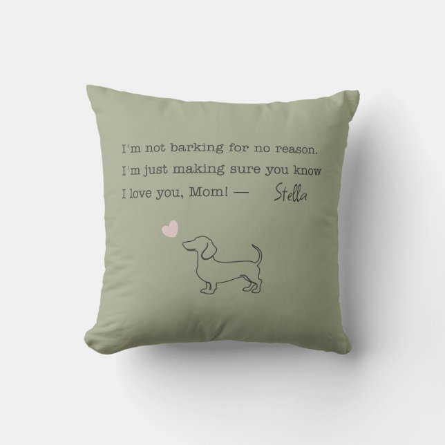 Almofada Mãe de Cachorro Dachshund Personalizada com Foto e (Frente)