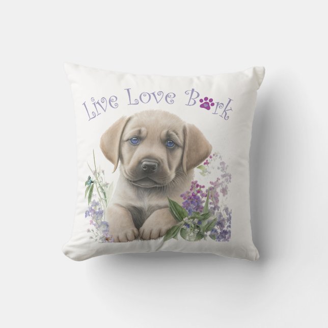 Almofada Mãe de Cachorro Labrador Floral (Frente)