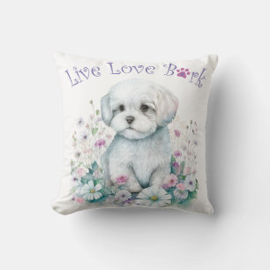 Almofada Mãe de Cachorro Maltês Floral