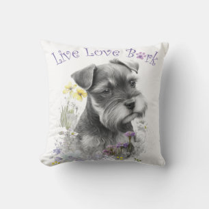 Almofada Mãe de Cachorro Schnauzer Floral