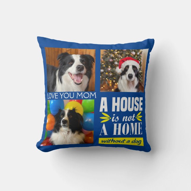 Almofada Mãe de cães três imagens personalizadas colagem e  (Frente)