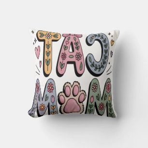 Almofada Mãe de Gato Floral com Marca de Pata