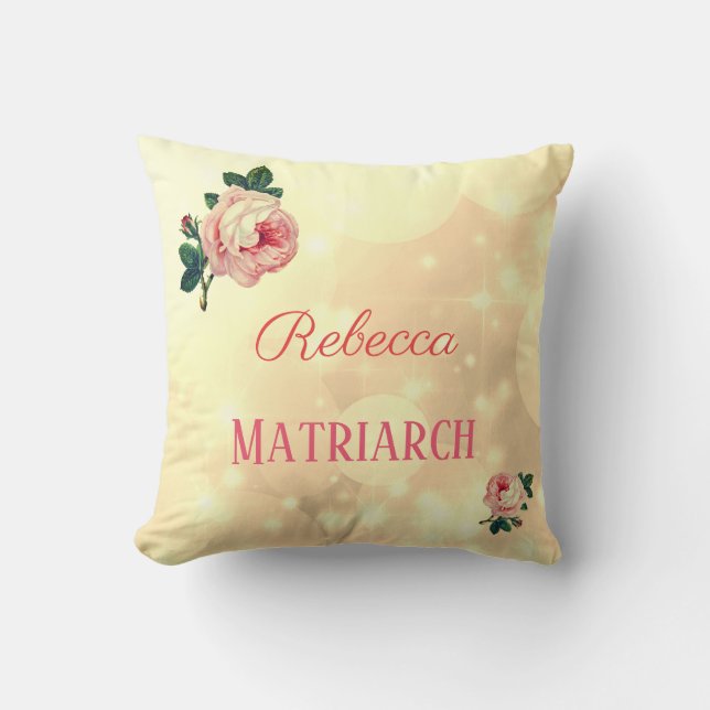Almofada Mãe de Matriarca de Rosas Personalizados (Frente)