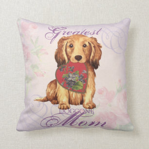 Almofada Mãe do Coração de Dachshund de Cabelo