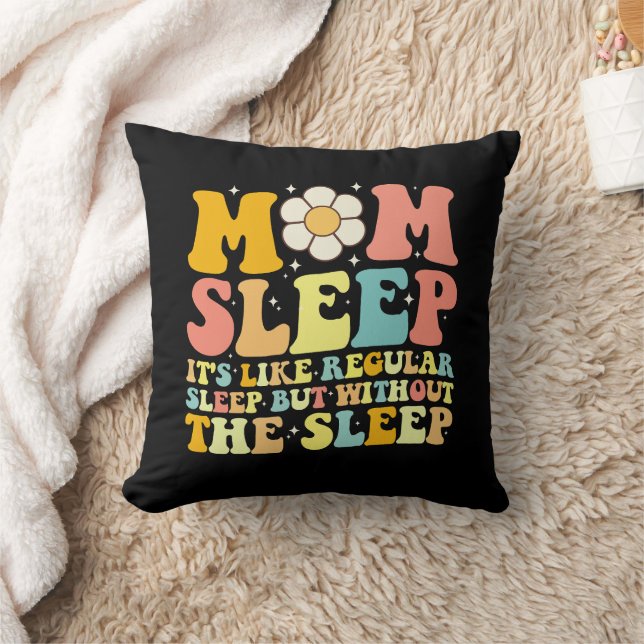 Almofada Mãe Dorme Engraçado Dia das Mães Groovy Retrô (Cobertor)