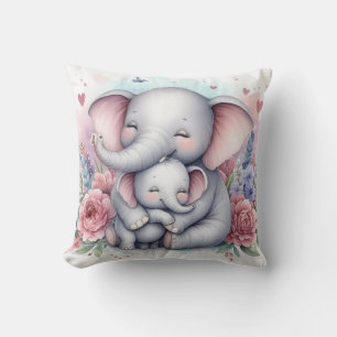 Almofada Mãe e Elefante de Bebê