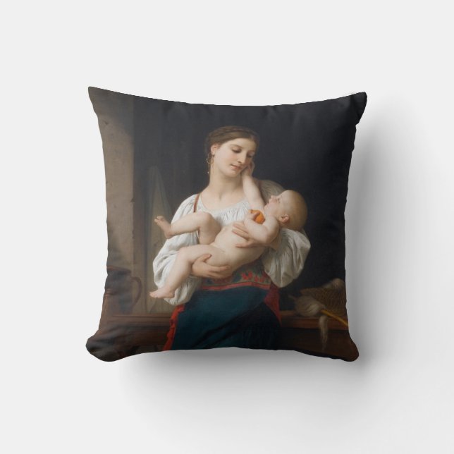 Almofada Mãe e Filho (por Bouguereau) (Frente)
