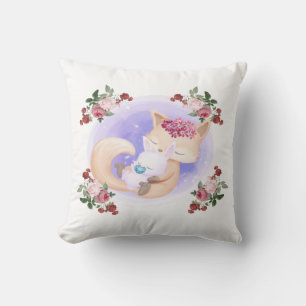 Almofada Mãe Fox Hug Bebê Coelho